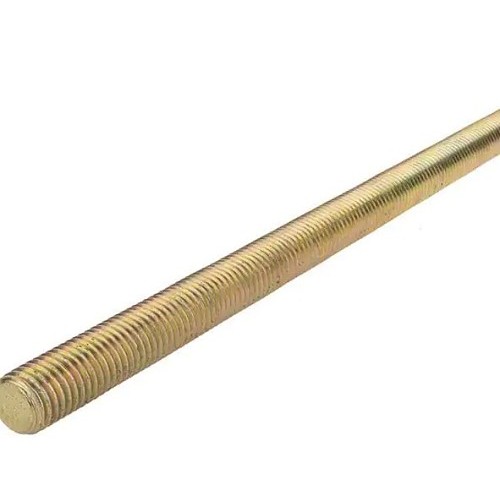 Threaded Rod, Imperial, 1-1/8 in-8 Diameter - Thread, 12 ft Overall Length, Alloy Steel, Yellow Zinc Plated